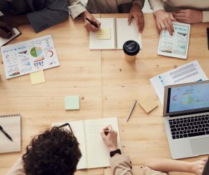 Employees in a business meeting